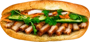 Crackling pork bánh mì